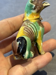 Three Chinese sancai-glazed dogs, Qianlong and later