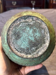 A large bronze arrow vase, 'touhu 投壺', Song/Yuan