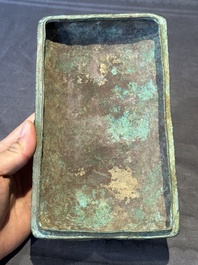 A very rare bronze food vessel and cover, 'fang xu 方盨', middle Western Zhou