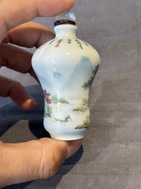 A Chinese famille rose 'landscape and poem' snuff bottle, Daoguang mark and of the period