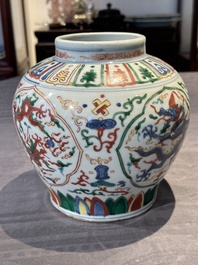 A Chinese wucai 'dragon' vase, Wanli mark, Republic