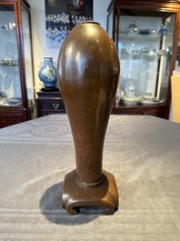 An unusual and large Chinese bronze vase, Ming