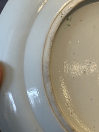 Three unusual Chinese Canton famille rose plates, 19th C.