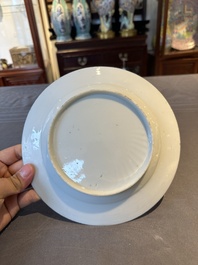 Three unusual Chinese Canton famille rose plates, 19th C.
