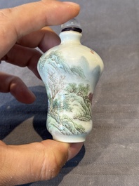 A Chinese famille rose 'landscape and poem' snuff bottle, Daoguang mark and of the period