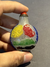 Eight Chinese Peking glass snuff bottles, Qianlong mark, 19/20th C.