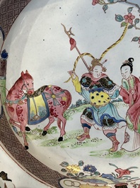 A pair of Chinese Canton enamel 'Fengyiting 鳳儀亭' plates, Yongzheng