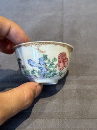 An extremely rare and early Chinese famille rose semi-eggshell 'rooster' cup, Baiyun Shanren 白雲山人 seal mark, Yongzheng