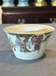 A rare set of eight Chinese famille rose 'Sanxing' nesting bowls, Tongzhi mark and of the period