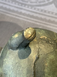 Two Chinese archaic bronze food vessels, 'ding 鼎', Han
