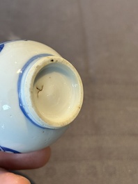 Four Chinese blue and white 'Eight Treasures 八寶' double gourd vases, Kangxi