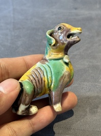 Three Chinese sancai-glazed dogs, Qianlong and later