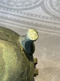 Two Chinese archaic bronze food vessels, 'ding 鼎', Han