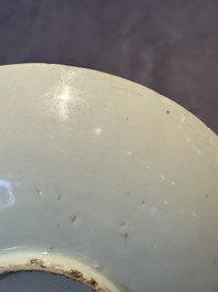 Two Chinese blue and white plates, late Ming/Shunzhi