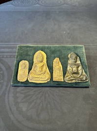Four sheets of gold repouss&eacute; votive plaques of Buddha Sakyamuni, Burma, 12th C.