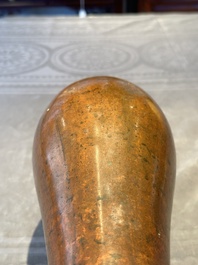 An unusual and large Chinese bronze vase, Ming