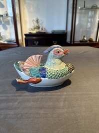 A Japanese Kakiemon model of mandarin duck, Edo, late 17th C.