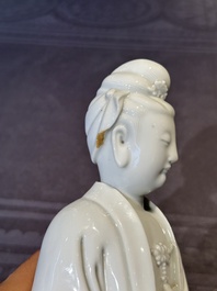 A Chinese Dehua blanc de Chine Guanyin, 19th C.