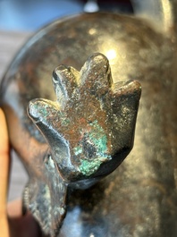 A rare and large Chinese bronze lion-form censer, Southern Song