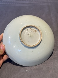 Two Chinese blue and white plates, late Ming/Shunzhi