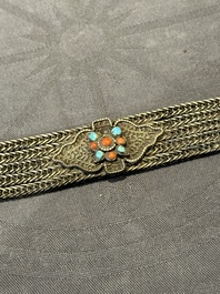 A varied collection of Himalayan accessories with turquoise and coral ornaments, Tibet and Bhutan, 19th C.