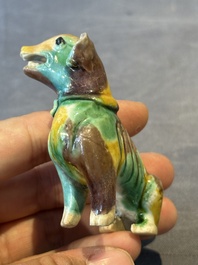 Three Chinese sancai-glazed dogs, Qianlong and later