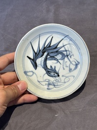 Two Chinese blue and white plates, late Ming/Shunzhi