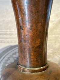 An unusual and large Chinese bronze vase, Ming