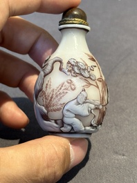 Eight Chinese Peking glass snuff bottles, Qianlong mark, 19/20th C.