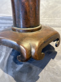 An unusual and large Chinese bronze vase, Ming