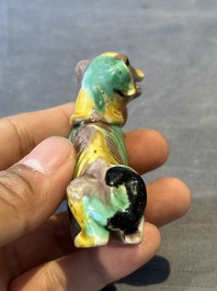 Three Chinese sancai-glazed dogs, Qianlong and later