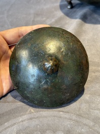 Two Chinese archaic bronze food vessels, 'ding 鼎', Han