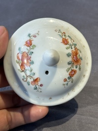 A Chinese famille rose Meissen-style teapot and stand, Qianlong