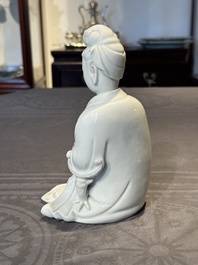 A Chinese Dehua blanc de Chine Guanyin, 19th C.