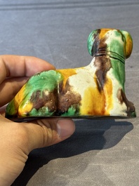 Three Chinese sancai-glazed dogs, Qianlong and later