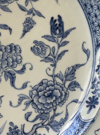 Two Chinese blue and white dishes with floral design, Yongzheng
