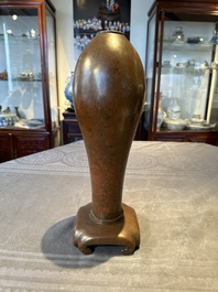 An unusual and large Chinese bronze vase, Ming