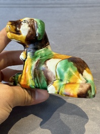 Three Chinese sancai-glazed dogs, Qianlong and later