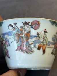 A rare set of eight Chinese famille rose 'Sanxing' nesting bowls, Tongzhi mark and of the period