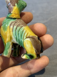 Three Chinese sancai-glazed dogs, Qianlong and later