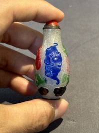 Eight Chinese Peking glass snuff bottles, Qianlong mark, 19/20th C.