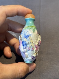 Seven various Chinese snuff bottles, Qianlong mark, 19/20th C.