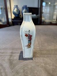 A Chinese Canton famille rose 'San Niang Jiao Zi 三娘教子' vase, Qianlong