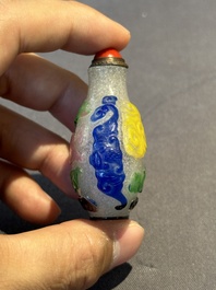 Eight Chinese Peking glass snuff bottles, Qianlong mark, 19/20th C.