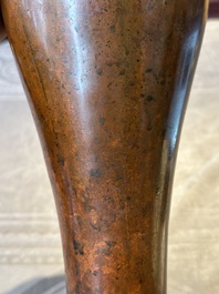 An unusual and large Chinese bronze vase, Ming