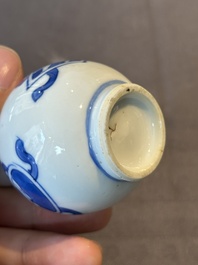 Four Chinese blue and white 'Eight Treasures 八寶' double gourd vases, Kangxi