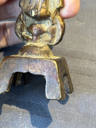 A rare Chinese gilt bronze standing Buddha with aureola and inscription, Northern Wei, dated 441