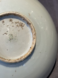 Two Chinese blue and white plates, late Ming/Shunzhi