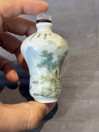 A Chinese famille rose 'landscape and poem' snuff bottle, Daoguang mark and of the period
