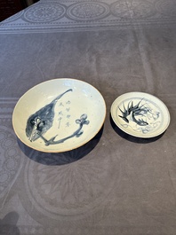 Two Chinese blue and white plates, late Ming/Shunzhi
